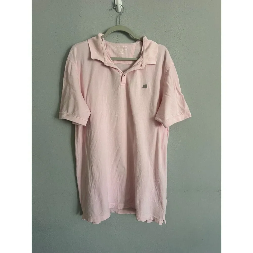 Banana Republic Men’s XL Pink Cotton Polo Shirt Elephant Logo Preppy Casual